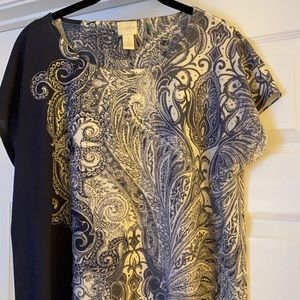 Asymmetrical tunic w/ rhinestones